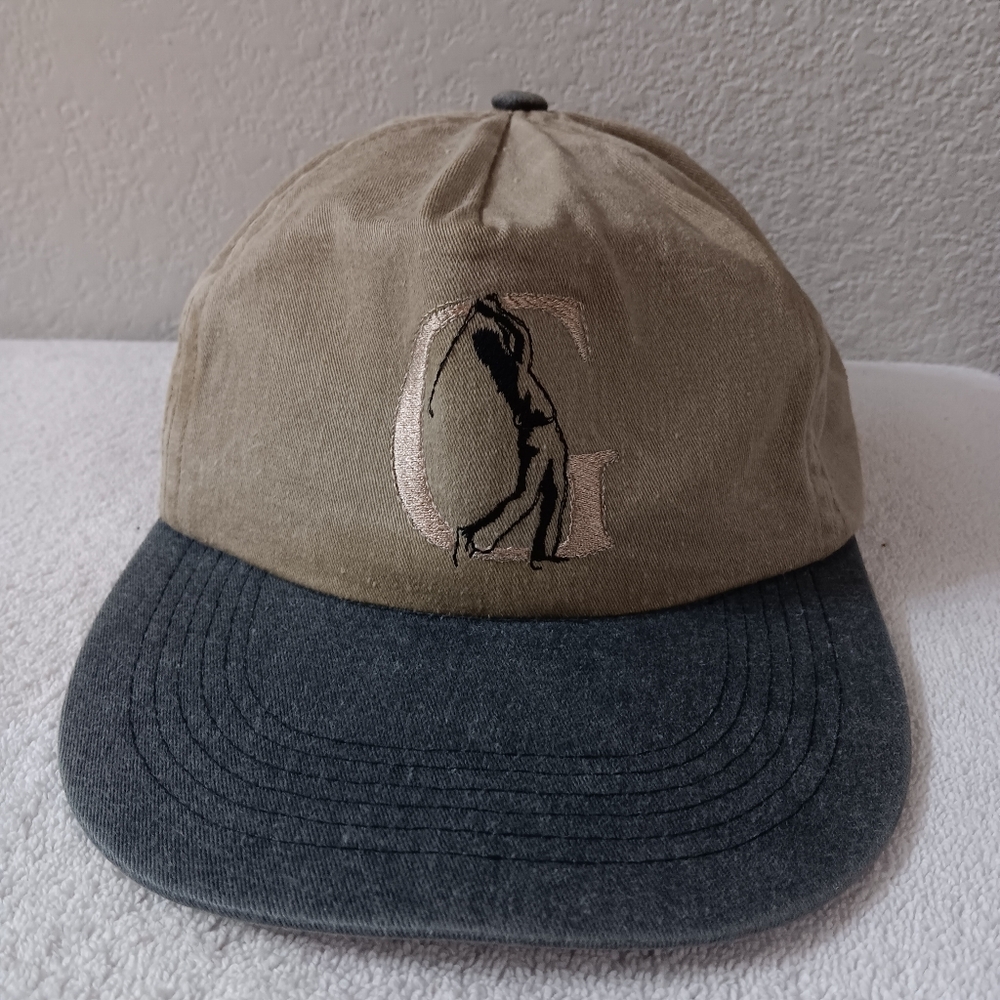Golf Embroidered Tan and Gray Cap
